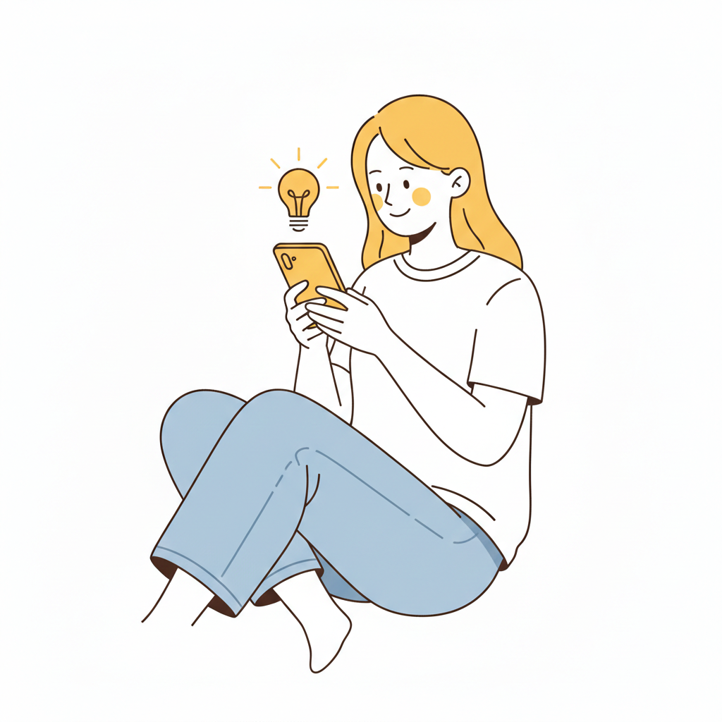 通知を見て思い出すイラスト